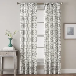 CHF Lotus Harmony Rod Pocket Light-Filtering Single Curtain Panel