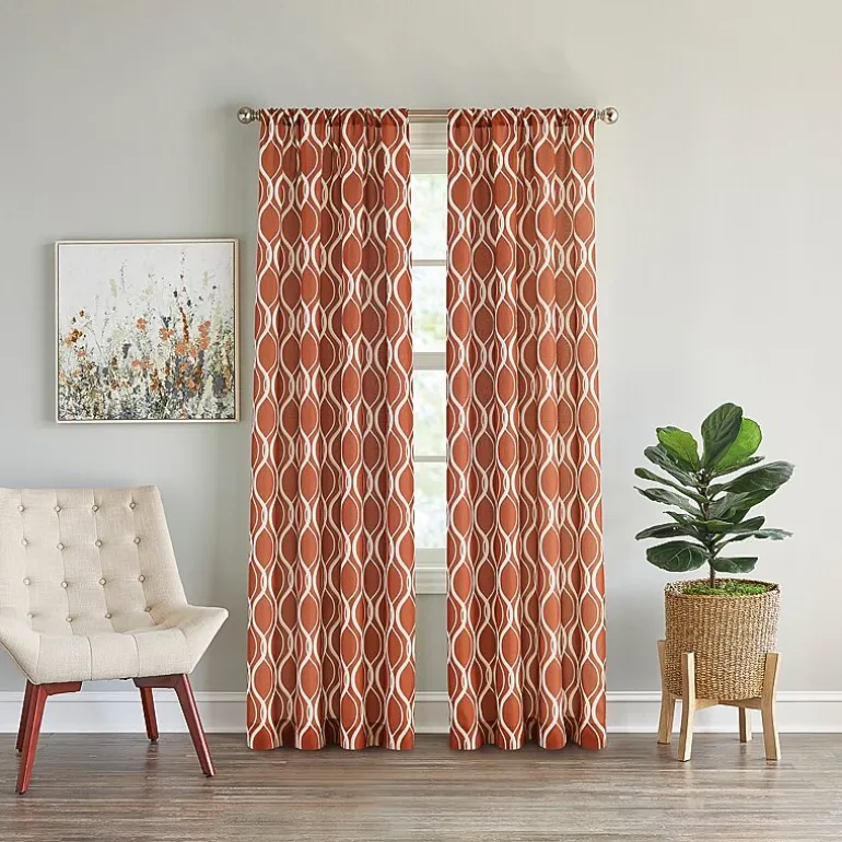 CHF Morocco Rod Pocket Light-Filtering Single Curtain Panel