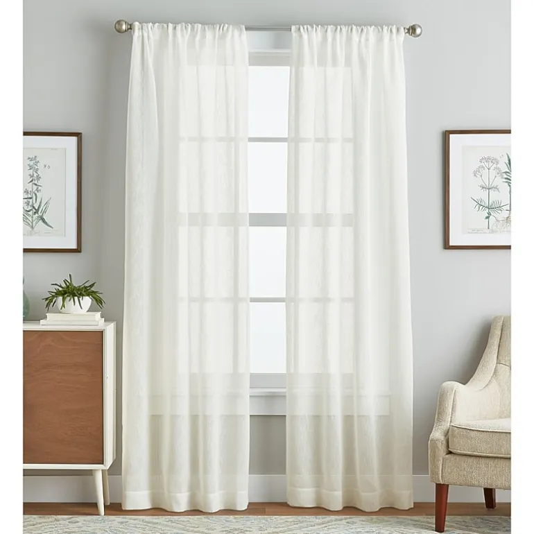 CHF Pandora Sheer Rod Pocket Set of 2 Curtain Panel