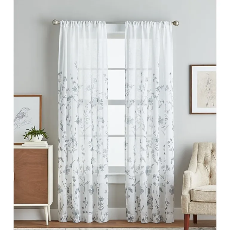 CHF Pandora Sheer Rod Pocket Set of 2 Curtain Panel