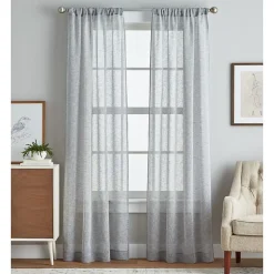 CHF Pandora Sheer Rod Pocket Set of 2 Curtain Panel