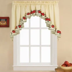 CHF Red Delicious 3-pc. Rod Pocket Kitchen Curtains & Drapes Window Set