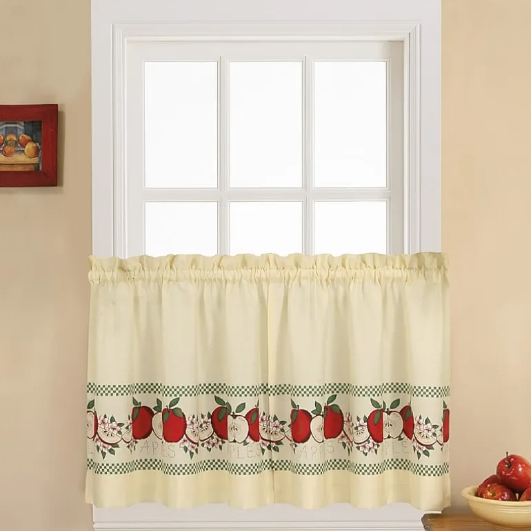 CHF Red Delicious 3-pc. Rod Pocket Kitchen Curtains & Drapes Window Set