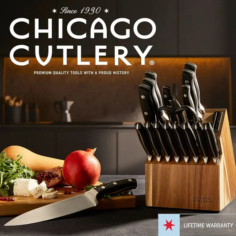 Chicago Cutlery Insignia Triple Rivet Poly 18-pc. Knife Block Set