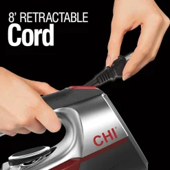 CHI Electronic Full Size  Iron with Retractable Cord and Titanium Infused Ceramic Soleplate