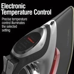 CHI Electronic Full Size Iron with Retractable Cord and Titanium Infused Ceramic Soleplate