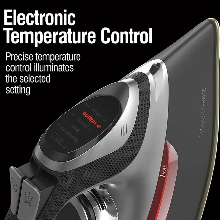 CHI Electronic Full Size Iron with Retractable Cord and Titanium Infused Ceramic Soleplate