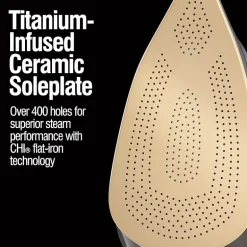 CHI Electronic Full Size Iron with Retractable Cord and Titanium Infused Ceramic Soleplate