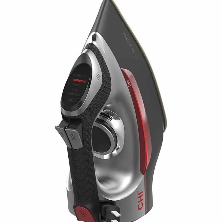 CHI Electronic Full Size Iron with Retractable Cord and Titanium Infused Ceramic Soleplate