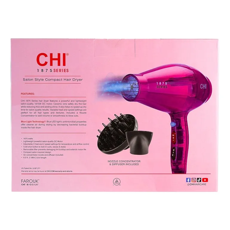 CHI Totally Pink "C-Thru" Compact Hair Dryer