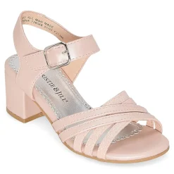 Christie & Jill Grace Little & Big Kid Girls Round Open Toe Block Heel Pumps