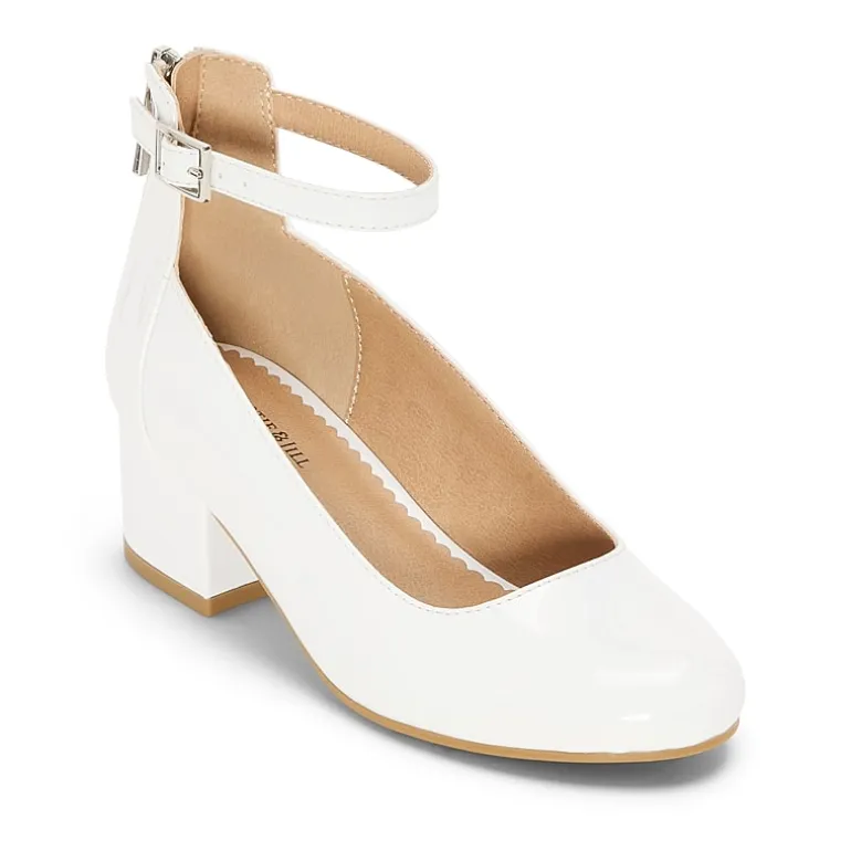 Christie & Jill Layla Girls Round Closed Toe Block Heel Pumps