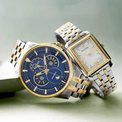 Citizen Calendrier Mens Two Tone Stainless Steel Bracelet Watch Bu0054-52l