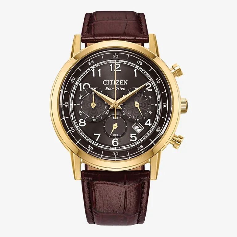 Citizen Classic Mens Brown Leather Strap Watch Ca4632-07e