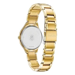 Citizen Corso Womens Diamond Accent Gold Tone Stainless Steel Bracelet Watch Fe2102-55a