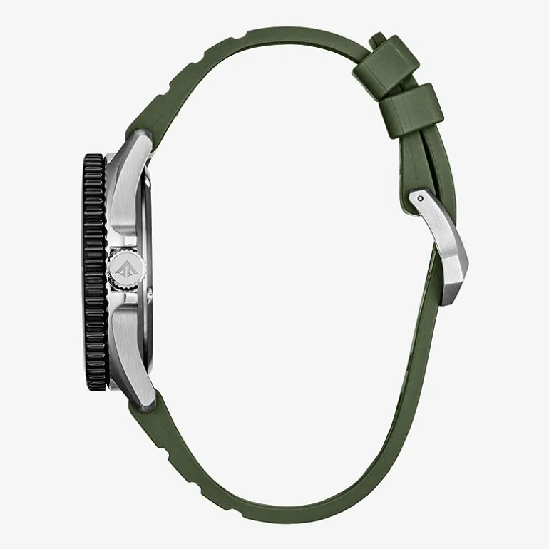 Citizen Dive 3 Mens Green Strap Watch Bn0265-00a