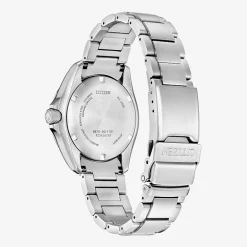 Citizen Land Mens Silver Tone Stainless Steel Bracelet Watch Bj7150-50w
