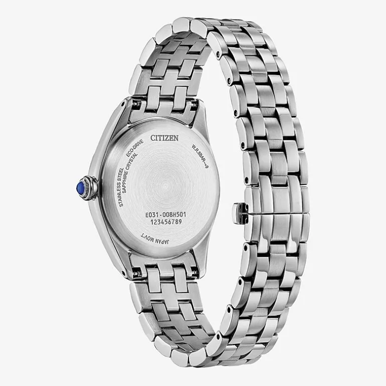 Citizen L Womens Silver Tone Stainless Steel Bracelet Watch Em1140-80d