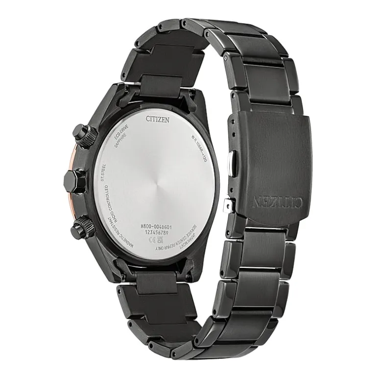 Citizen Mens Black Stainless Steel Bracelet Watch At8265-57l