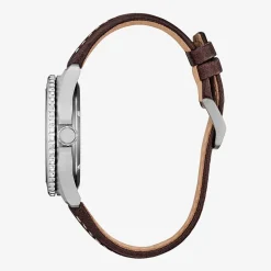 Citizen Mens Brown Leather Strap Watch Aw1840-09l