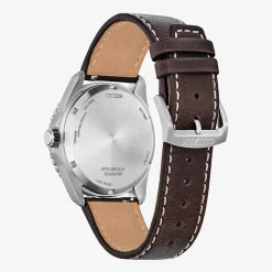 Citizen Mens Brown Leather Strap Watch Aw1840-09l