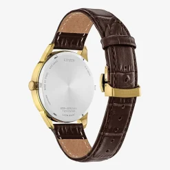 Citizen Mens Brown Leather Strap Watch Bu2112-06e