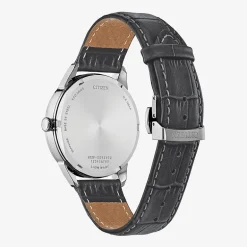 Citizen Mens Gray Leather Strap Watch Bu2110-01a