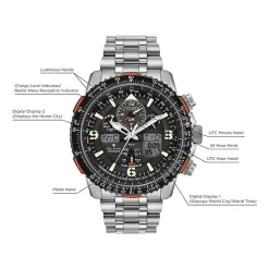 Citizen Promaster Skyhawk A-T Mens Silver Tone Bracelet Watch Jy8108-53e