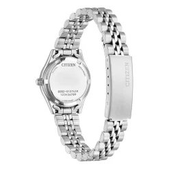 Citizen Quartz Womens Crystal Accent Silver Tone Stainless Steel Bracelet Watch Eq0530-51n