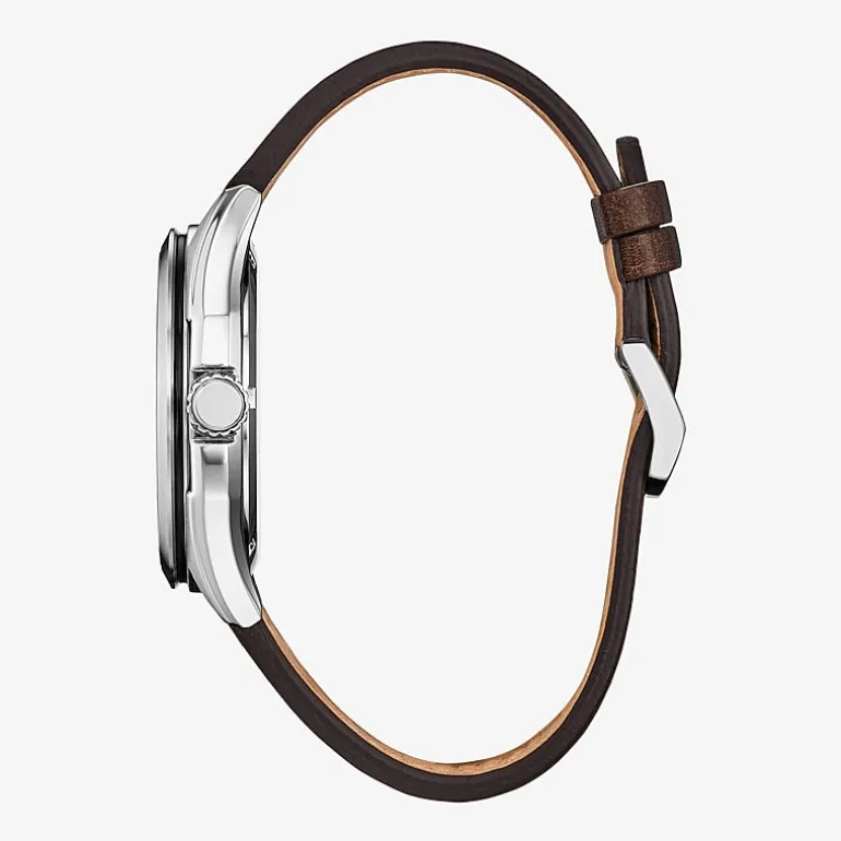 Citizen Sport Casual Mens Brown Leather Strap Watch Aw1890-19b