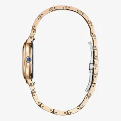 Citizen Womens Diamond Accent Gold Tone Stainless Steel Bracelet Watch Em1098-68d