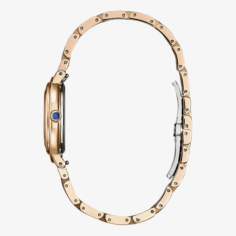 Citizen Womens Diamond Accent Gold Tone Stainless Steel Bracelet Watch Em1098-68d
