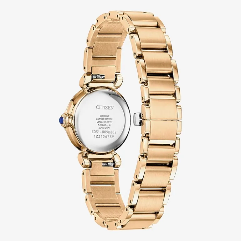 Citizen Womens Gold Tone Stainless Steel Bracelet Watch Em1123-89d