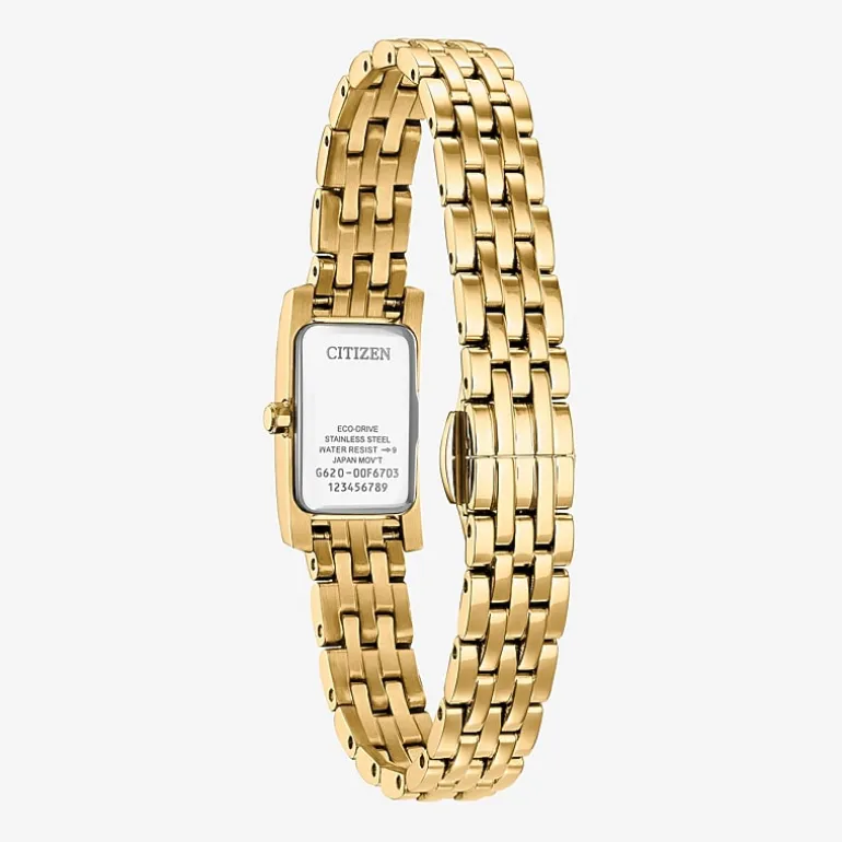 Citizen Womens Gold Tone Stainless Steel Bracelet Watch Eg7112-59d