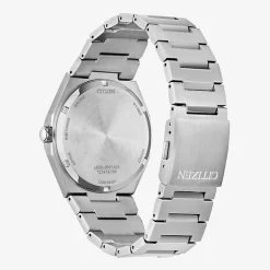 Citizen Zenshin Mens Silver Tone Bracelet Watch Aw0130-85l