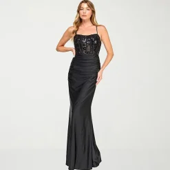 City Triangle Womens Juniors Sweetheart Neck Short Sleeve Spaghetti Straps Sequin Bodycon Dress