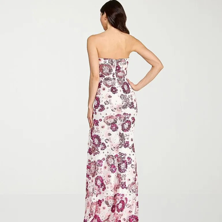 City Triangle Womens Juniors Straight Neck Sleeveless Sequin Floral Bodycon Dress