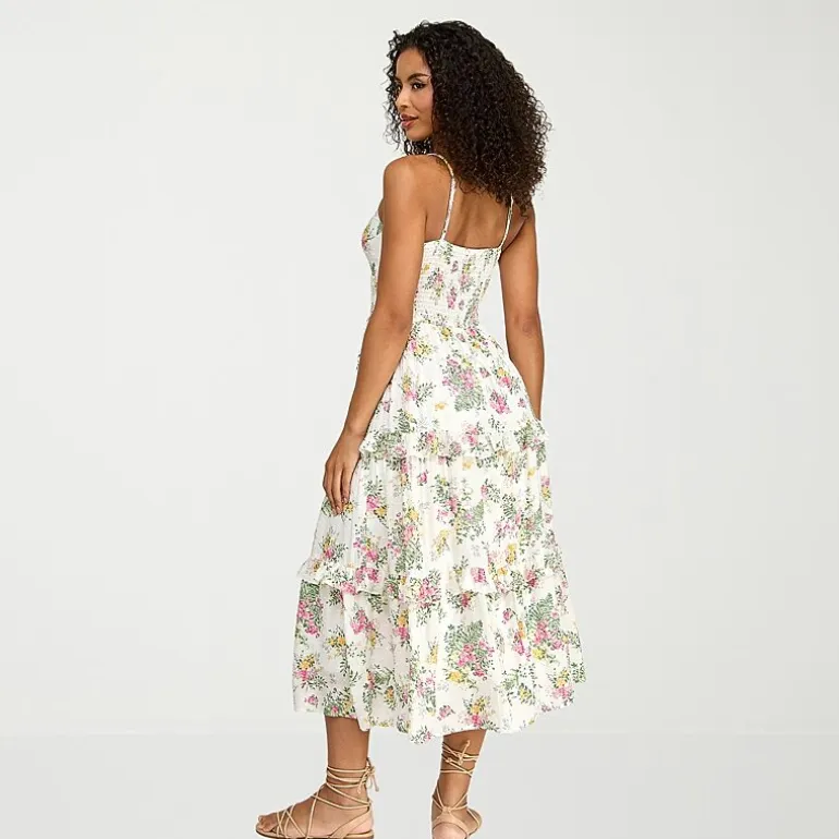City Triangle Womens Juniors Sweetheart Neck Sleeveless Floral A-Line Dress