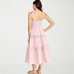City Triangle Womens Juniors Midi Sleeveless Gingham A-Line Dress