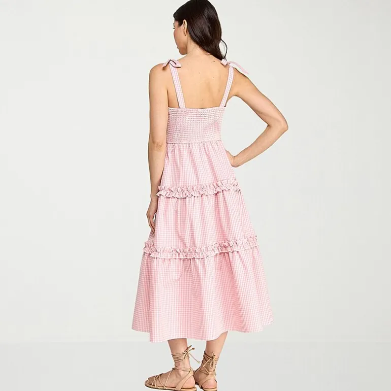 City Triangle Womens Juniors Midi Sleeveless Gingham A-Line Dress