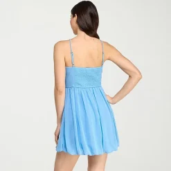 City Triangle Womens Juniors Sweetheart Neck Short Sleeve Babydoll Dress