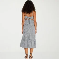 City Triangle Womens Juniors Sweetheart Neck Sleeveless Gingham A-Line Dress