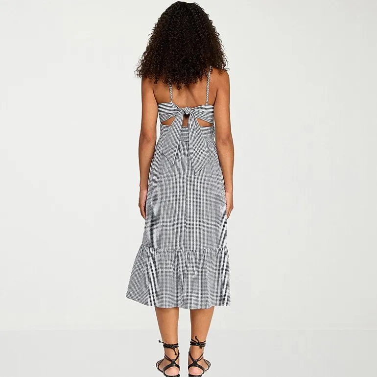 City Triangle Womens Juniors Sweetheart Neck Sleeveless Gingham A-Line Dress