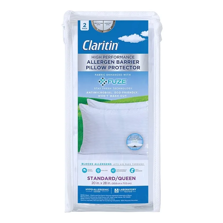 Claritin 2pk Allergen Barrier Pillow Protector
