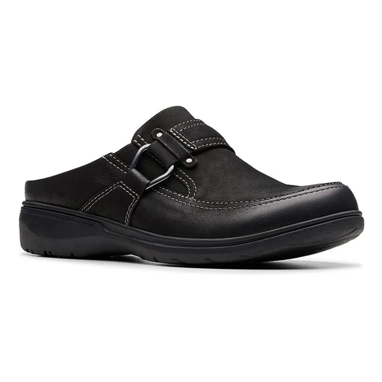 Clarks Carleigh Womens Round Closed Toe Mules-Wide Width