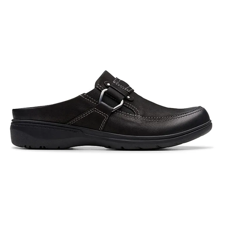 Clarks Carleigh Womens Round Closed Toe Mules-Wide Width