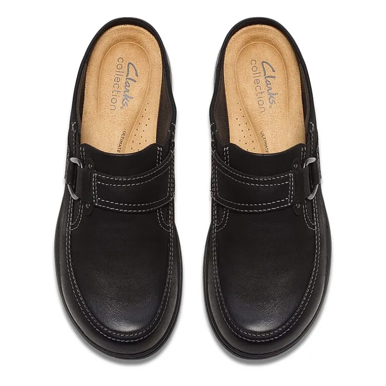 Clarks Carleigh Womens Round Closed Toe Mules-Wide Width