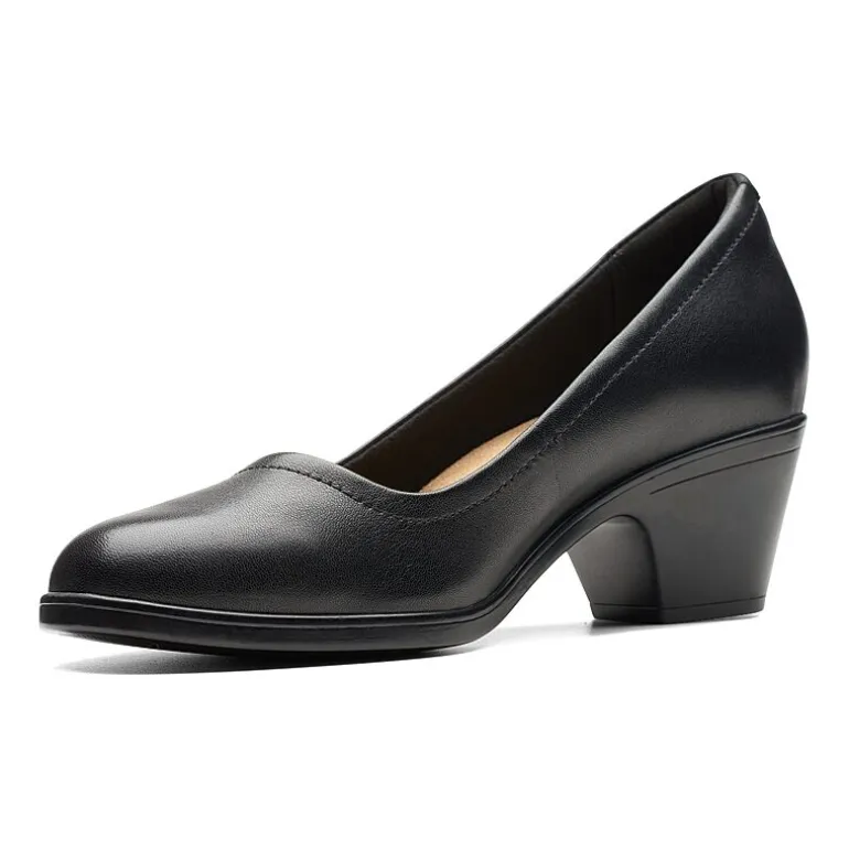 Clarks Emily Ruby Womens Round Closed Toe Block Heel Pumps