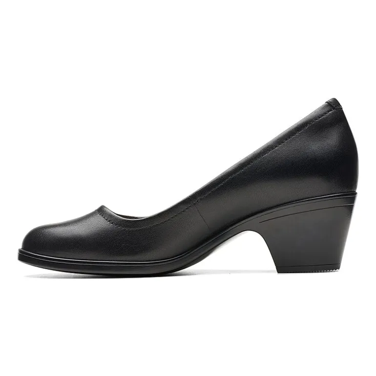 Clarks Emily Ruby Womens Round Closed Toe Block Heel Pumps
