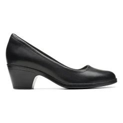 Clarks Emily Ruby Womens Round Closed Toe Block Heel Pumps